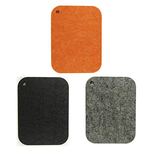 Kasego Felt Coasters of 2 pcs Absorbent Felt Trivet for Pot and Pans Pot Holders for Kitchen, Protects Your Table & Desk 7.9in5.9in (Square) (3 Colors)?MPT?
