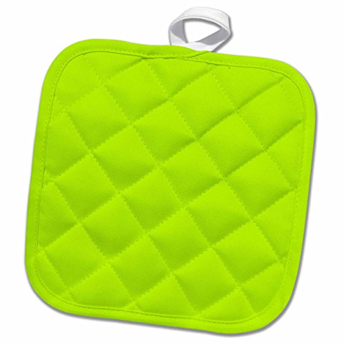 3D Rose Lime Plain Simple One Single Solid Color-Light Vibrant Bright Summery Summer Green Pot Holder, 8 x 8