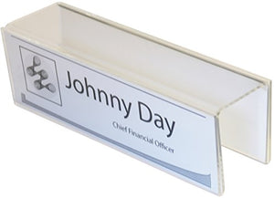Double-Sided Cubicle Name Plate Holders - 8-1/2" Wide x 2-1/2" high x 2-1/4" deep Hook - PNH2085025022 (Single Pack) - Name Plate
