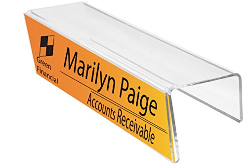 Single-Sided Cubicle Name Plate Holder 8-1/2" Wide x 2-1/2" high x 2-1/4" deep Hook - (10 Pack) PNH085025022