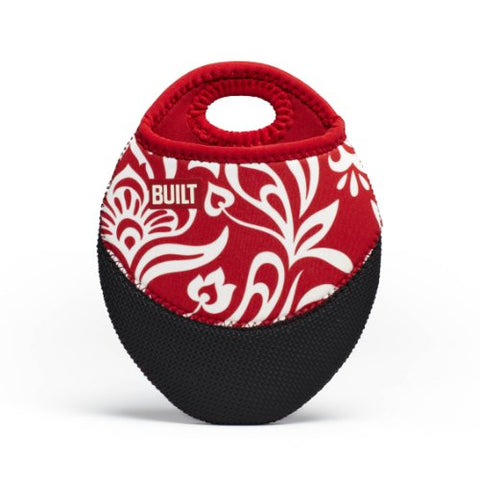 BUILT NY Neoprene Pot Holder, Cranberry Red Damask