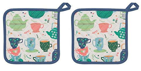 Now Designs 803890aa Potholders, Set of Two, Perfect Cuppa, 2 Piece