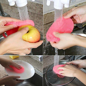 Silicone Cleaning Brush Multi-functional Antibacterial Dish Scrubber for Kitchen Fruit Vegetable Washing