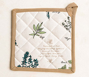 Mayfair Linen 100% Cotton Pot Holder, 8 - inch by 8 - inch Designed in France (Basil)