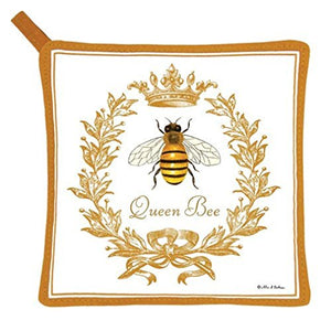 Alice's Cottage Queen Bee Cotton Pot Holder, New