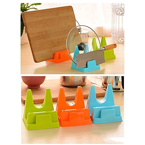 Liangxiang 2 PCS Plastic Kitchen Pot Pan Lid Cover Holder Cutting Board Rack Organizer Multi purpose (orange)