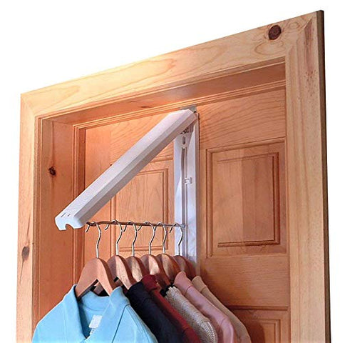 InstaHanger Closet Organizer, The Original Folding Drying Rack, Wall Mount, Includes "Over Door Bracket" For 1 3/8" Thick Doors Only