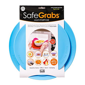 Safe Grabs: Multi-Purpose Silicone Original Microwave Mat from Shark Tank | Splatter Guard, Trivet, Hot Pad, Pot Holder, Kitchen Tool (BPA-Free, Heat Resistant, Dishwasher Safe), Ocean Blue