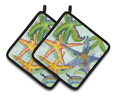 Caroline's Treasures Starfish Pair of Pot Holders 8542PTHD, 7.5HX7.5W, Multicolor