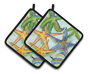 Caroline's Treasures Starfish Pair of Pot Holders 8542PTHD, 7.5HX7.5W, Multicolor