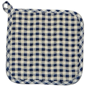 Phoenix 7-Inch Inch Gingham Potholder, Blue, Package of 4