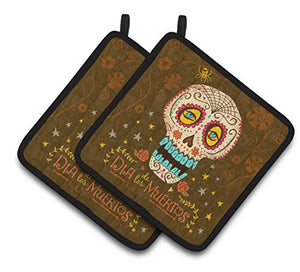 Caroline's Treasures Day of The Dead Pair of Pot Holders, Multicolor
