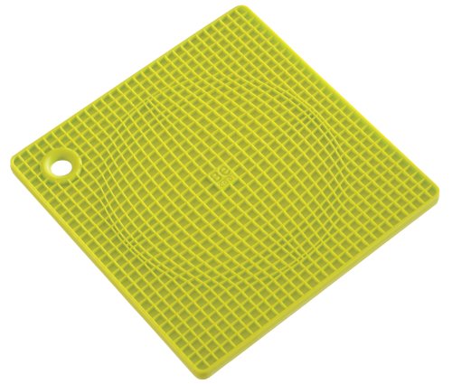 Casabella 7-Inch Square Silicone Pot Holder/Trivet, Green