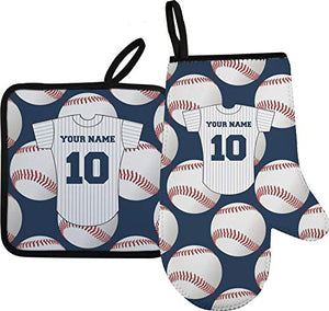 RNK Shops Baseball Jersey Oven Mitt & Pot Holder (Personalized)