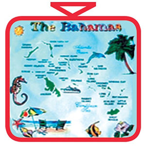 Pot Holder The Bahamas Map Souvenir Cotton Kitchen Pot Holder Great for Cooking Surfaces to Protect pots Pans and Dishes