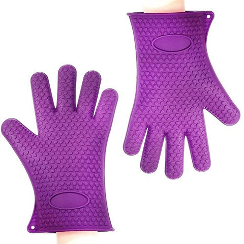 Binwo BBQ Grill Gloves, Best Versatile Heat Resistant Oven Gloves, Cooking Kitchen Pot Holders and Oven Mitts, Insulated Silicone Oven Mitts for Barbecue, Cooking, Baking, Best Gift for Mom Grandma