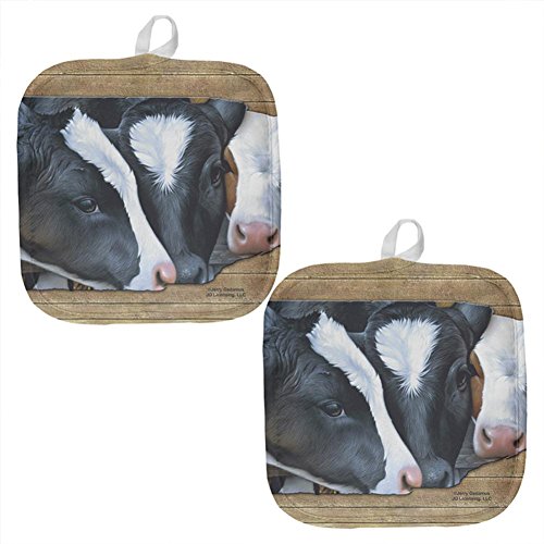 Animal World Queens of The Dairy Farm Cows All Over Pot Holder (Set of 2) Multi Standard One Size