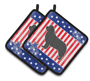 Caroline's Treasures USA Patriotic Newfoundland Pair of Pot Holders BB3364PTHD, 7.5HX7.5W, Multicolor