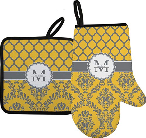 RNK Shops Damask & Moroccan Oven Mitt & Pot Holder (Personalized)