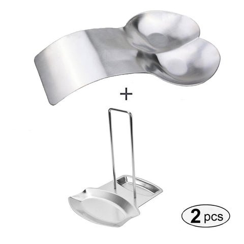 BSTUOKEY Stainless Steel Spoon Rest Holder Lid Rest Stand Holder Rack Kitchen Utensil Rest