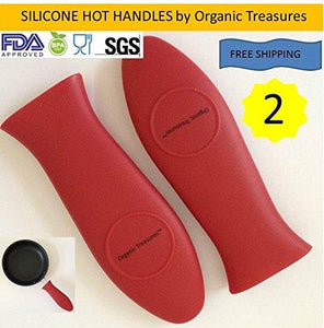 - Kitchen Addiction Premium Large Silicone Hot Handle Holder - Hot Handle Potholder For Cast Iron Or Metal Cookware - (Red)