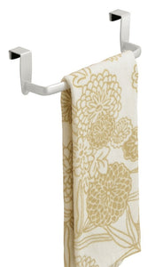 mDesign Over the Cabinet Kitchen Dish Towel Bar Holder - 9", Pearl White