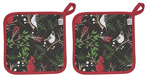 Now Designs 803902aa Potholders, Set of Two, Winter Birds, 2 Piece