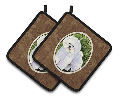 Caroline's Treasures Bichon Frise Pair of Pot Holders SS8712PTHD, 7.5HX7.5W, Multicolor