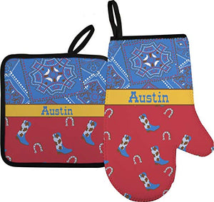 YouCustomizeIt Cowboy Oven Mitt & Pot Holder (Personalized)