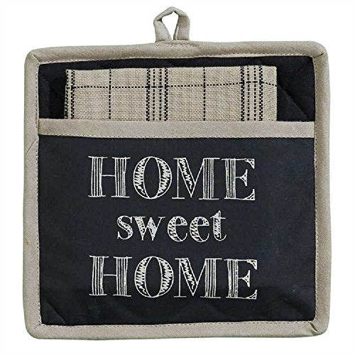 Park Designs Home Sweet Home Pocket Printed Cotton Kitchen Linens Potholder Set