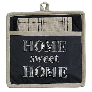 Park Designs Home Sweet Home Pocket Printed Cotton Kitchen Linens Potholder Set