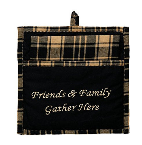 Olivia's Heartland Heritage Check Black Potholder Gift Set - Set of 2