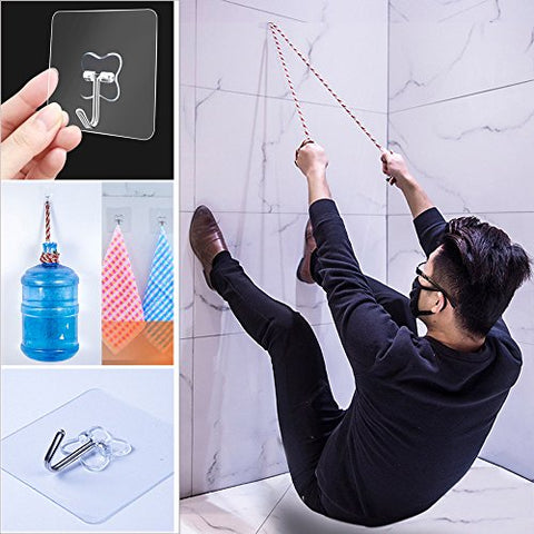 SHJNHAN Wall Hooks,1pc/5pcs/10pcs Strong Transparent Suction Cup Sucker Wall Hooks Hanger for Kitchen Bathroo (5pcs)