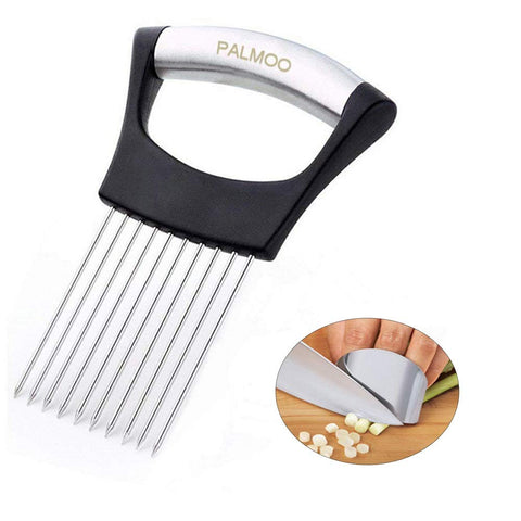 Best Utensils Onion Holder Slicer Vegetable Tools Slicing Guide Vegetable Tomato Lemon Meat Holder Slicer Tools Cutter, | Stainless Steel Cutting Kitchen Gadget | Onion Peeler | Onion Storage