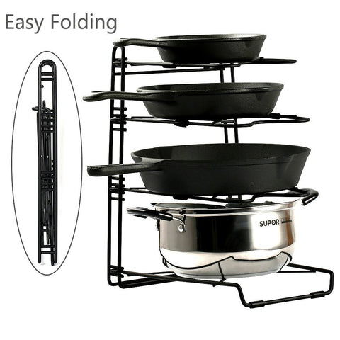 Pans and Pots Rack Lids Holder Detachable Kitchen Cabinet Organizer Stand