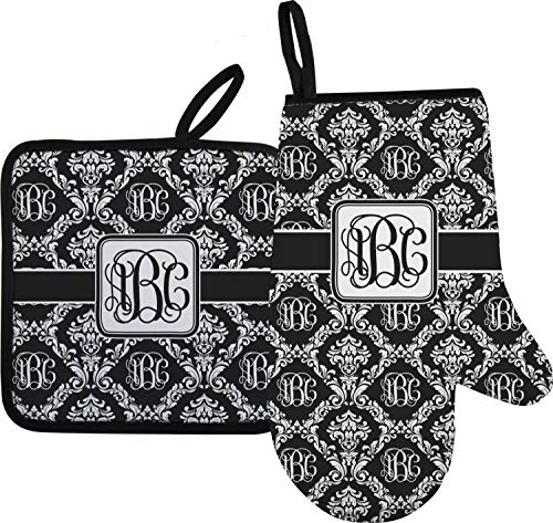 RNK Shops Monogrammed Damask Oven Mitt & Pot Holder (Personalized)