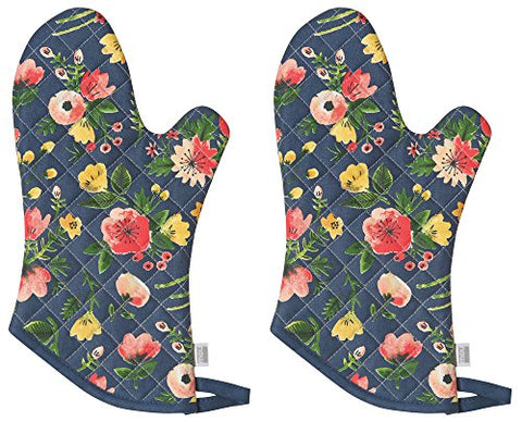 Now Designs Basic Oven Mitt, Set of Two, Midnight Garden