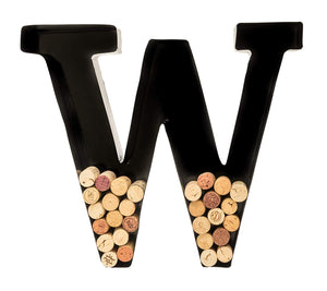 Wine Cork Holder - Metal Monogram Letter (W)