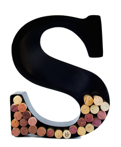 Wine Cork Holder - Metal Monogram Letter (S)