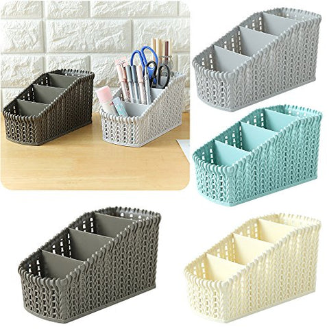 Gotian 4/5 Cells Storage Box Office Plastic Organizer Desktop Cosmetics Debris Case, Tie Bra Socks Drawer Cosmetic Divider (E)