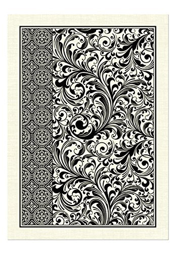 Michel Design Works Natural Cotton Kitchen Towel, Black Florentine