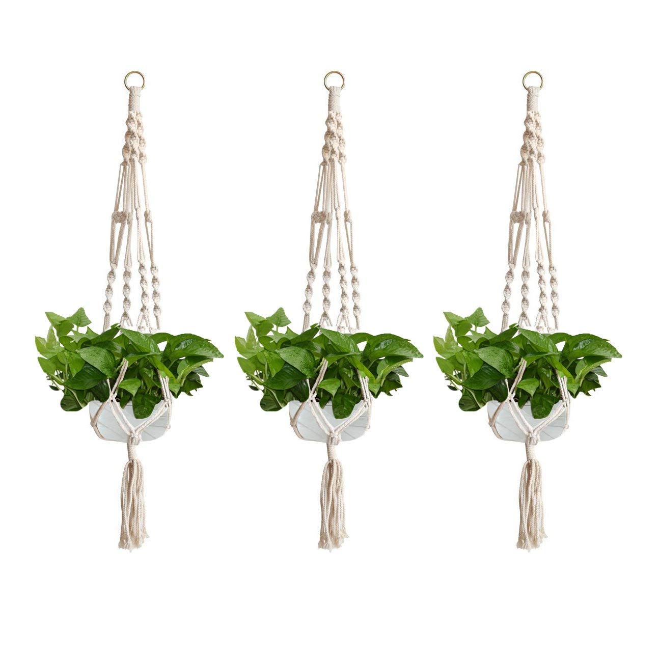 Jcoze Cotton Rope Plant Hangers Hanging Planter For Outdoor Indoor Wall Hanging Planter Holder Home Decoration 3 Pcs