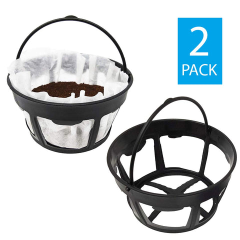 Reusable Basket Paper Coffee Filter Holder - Works with All 8-12 Cup Basket Coffee Filter Paper - BPA-Free 2 PACK