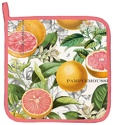 Michel Design Works Cotton Potholder, Pink Grapefruit