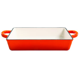 Crock Pot 112009.01 Artisan 13 Inch Enameled Cast Iron Lasagna Pan, Sunset Orange