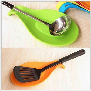 Creative Heat-resistant Spoon Pad Silicone Fork Spoon Mat Kitchen Tools