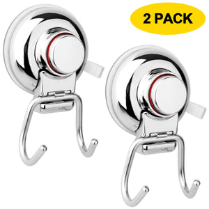 SltClub Kitchen Towel Holder Suction Cup Hooks for Bathroom or Kitchen Powerful Vacuum Stainless Steel Holder for Hanging Bathrobe,Coats,Loofah Hanger Hooks Chrome Wall Mount