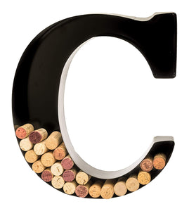 Wine Cork Holder - Metal Monogram Letter (C)