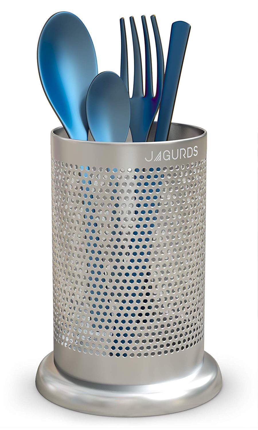 Jagurds Stainless Steel Utensil Holder - Rust-Proof Kitchen Tool Organizer, Perfect Diameter and Height Cutlery Caddy
