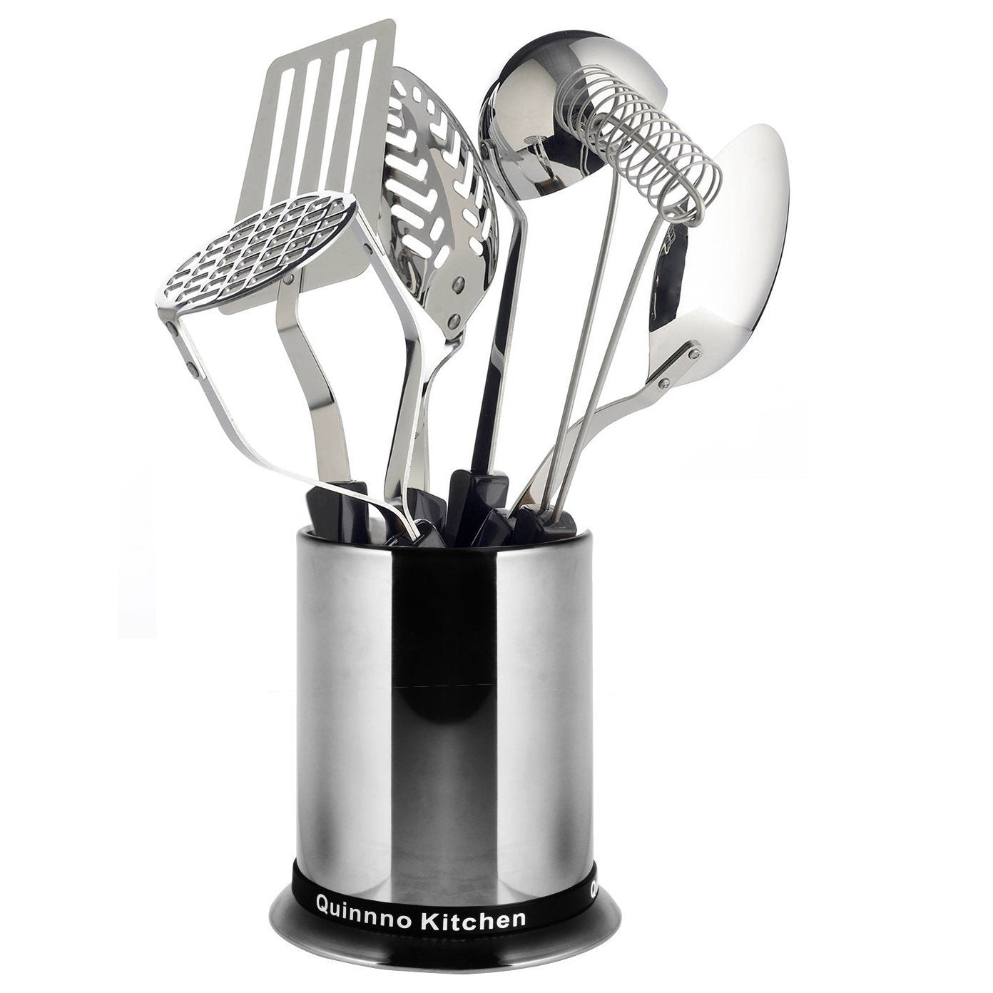 Spatula Holder | Stainless Steel Utensil Holder Strong Materials Tall Body and Contoured Bottom Keep Tools Upright Dishwasher Safe - 569